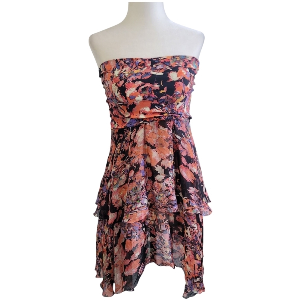Shan Silk floral strapless lounge/ beach dress